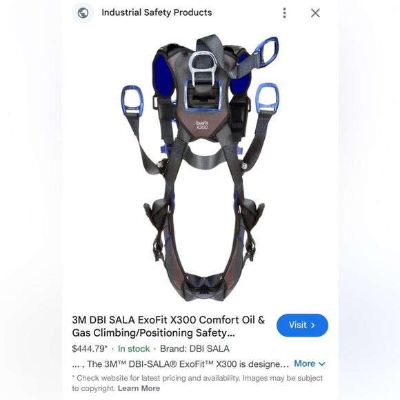 3M DBI-SALA ExoFit X300 Safety Harness Blue and Black size small max weight 350 - Picture 1 of 3